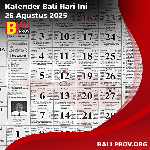Kalender Bali – 26 Agustus 2025: Anggara Kasih Dukut