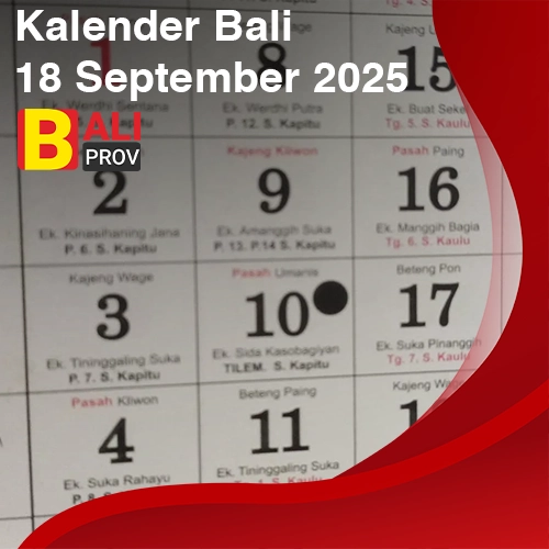 Kalender Bali 18 September 2025: Wraspati Pon Landep