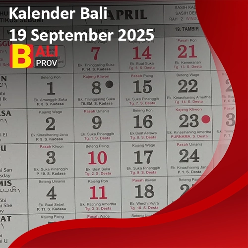 Kalender Bali 19 September 2025: Sukra Wage Landep 