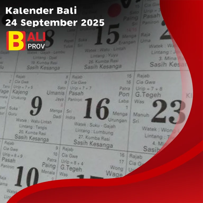 Kalender Bali 24 September 2025: Budha Pon Sinta