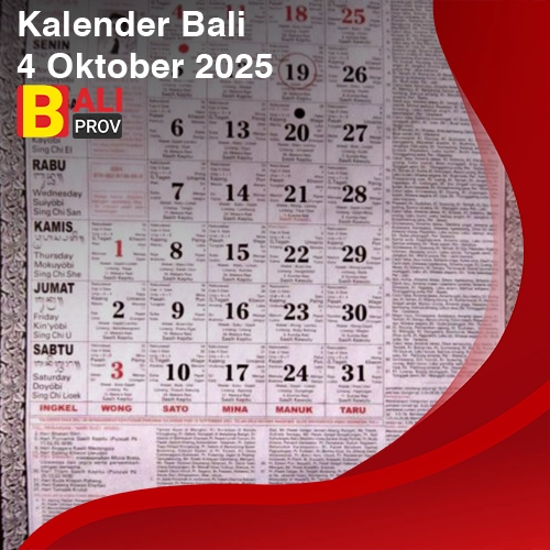 Kalender Bali 4 Oktober 2025: Saniscara Paing Gumbreg