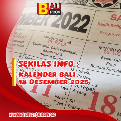 Kalender Bali 18 Desember 2025 